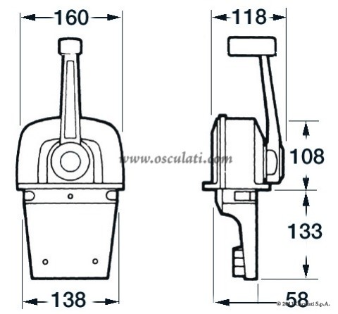 Comando monoleva B77 con interruttore trim